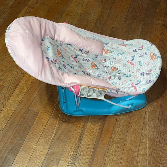 •SUMMER•INFANT DELUXE BABY PERFORATED MERMAID BATH SLING W/3 SUPPORT ANGLES EUC - Picture 6 of 13